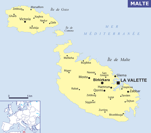 carte géographique de Malte