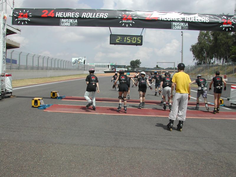 Ligne de chronometrage lors des 24 heures de roller au Mans